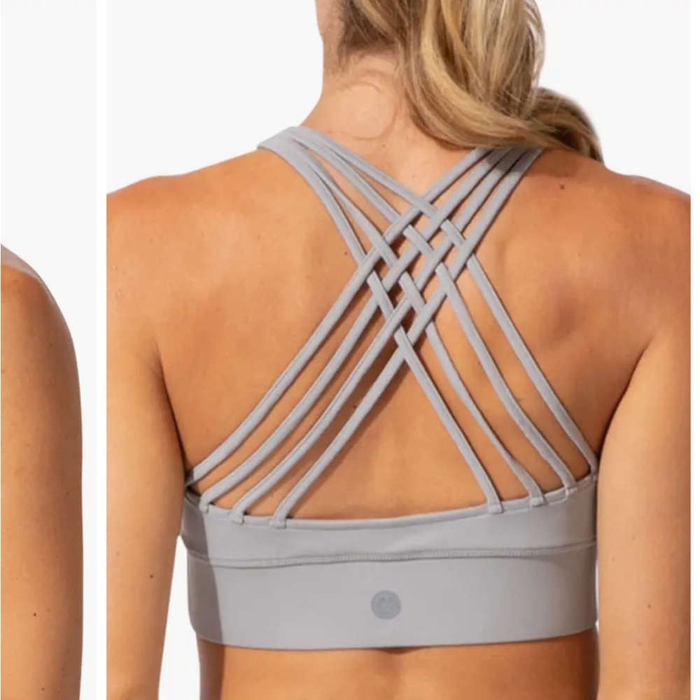 Threads 4 Thought | grey padless strappy sports bra size M - Picture 1 of 6